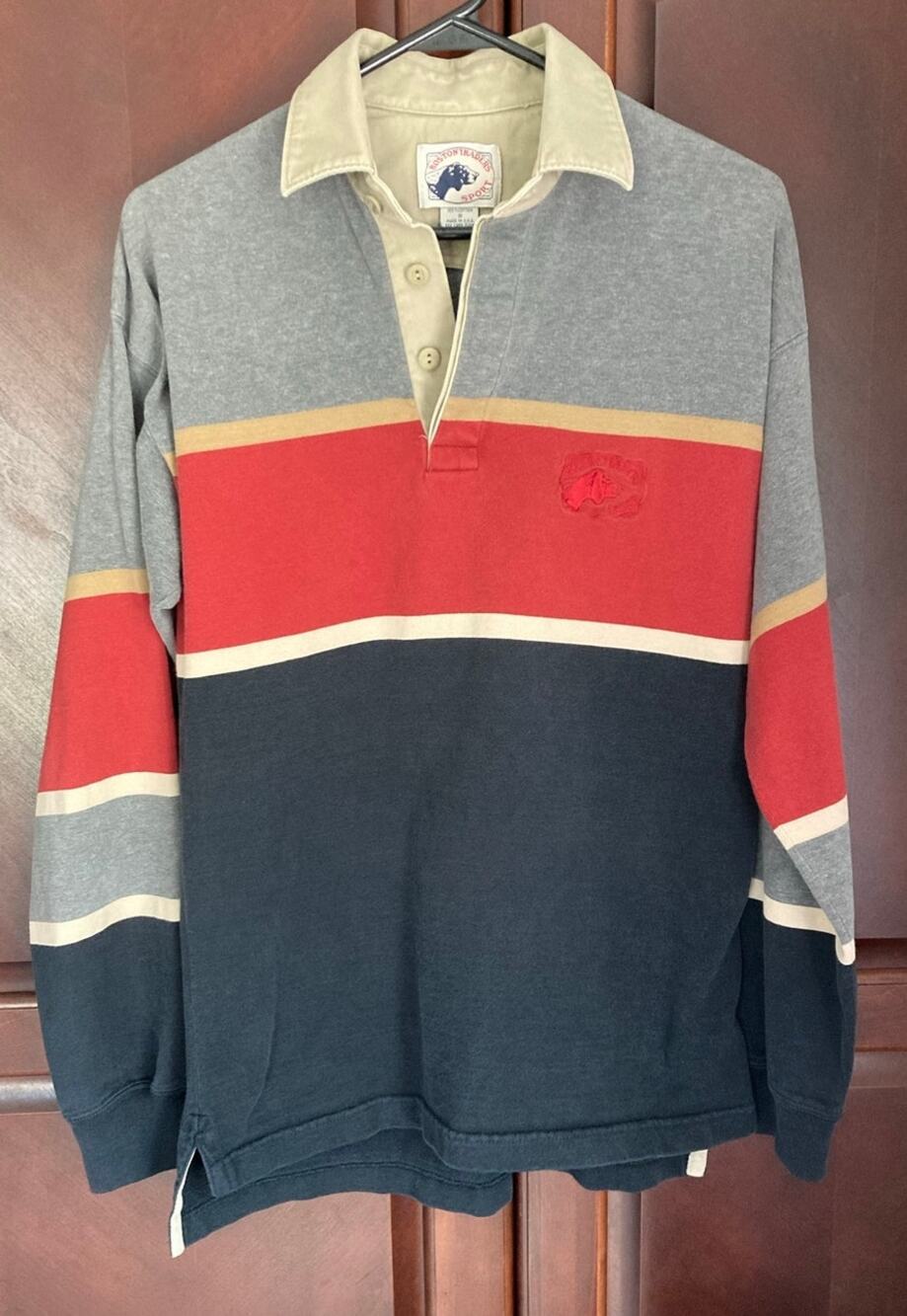 Boston Traders Sport - Preppy Ivy League Vintage Long Sleeve Colorblock Rugby -S